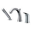 Anzzi Deck Mount and Roman Tub Faucets, Chrome, Steel, BATHROOM - Faucets - Bathtub Faucets - Deck Mounted, 848308073254, FR-AZ801