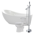 Free Standing Bath Tubs Anzzi Talyah Series Acrylic Glossy White White FTAZ090-42C-63 191042030817 BATHROOM - Bathtubs - Freestan Acrylic Fiberglass Faucet Toilet 