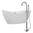 Free Standing Bath Tubs Anzzi Reginald Series Acrylic Glossy White White FTAZ091-0025C 191042028746 BATHROOM - Bathtubs - Freestan Acrylic Fiberglass Chrome Faucet 