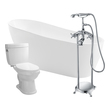 Free Standing Bath Tubs Anzzi Trend Series Acrylic Glossy White White FTAZ093-52C-65 191042033542 BATHROOM - Bathtubs - Freestan Acrylic Fiberglass Faucet Toilet 