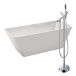 Free Standing Bath Tubs Anzzi Zenith Series Acrylic Glossy White White FTAZ099-0042C 191042028524 BATHROOM - Bathtubs - Freestan Acrylic Fiberglass Chrome Faucet 