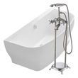 Free Standing Bath Tubs Anzzi Bank Series Acrylic Glossy White White FTAZ112-0052B 191042026353 BATHROOM - Bathtubs - Freestan Acrylic Fiberglass Brushed Nickel Faucet 