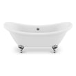 Free Standing Bath Tubs Anzzi Falco Acrylic White tub with Chrome Claw fee White FT-AZ132CH 191042073753 BATHROOM - Bathtubs - Freestan Acrylic Fiberglass Clawfoot Claw Chrome 