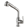 Kitchen Faucets Anzzi Del Moro Series Brass Brushed Nickel Nickel KF-AZ203BN 191042019614 KITCHEN - Kitchen Faucets - Pu Kitchen Pull Out Single Handle Brass Brush BrushedSteel NICKE 