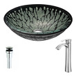  Anzzi BATHROOM - Sinks - Vessel - Tempered Glass Bathroom Vanity Sinks Black