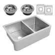 30 inch stainless steel apron front sink Anzzi KITCHEN - Kitchen Sinks - Farmhouse - Copper Nickel