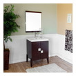 white bathroom vanity with gold hardware Bellaterra Vitreous China