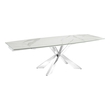 kitchen tables counter height Casabianca DINING TABLE Dining Room Tables White marbled,High polished stainless steel
