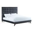 queen black bed frame with headboard Contemporary Design Furniture Grey