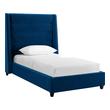 twin bed velvet Contemporary Design Furniture Beds Navy