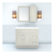 bathroom cabinet between sinks Cutler Kitchen and Bath Grey,