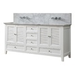 Bathroom Vanities Direct Vanity Shutter Style Carrara White Marble nomial 3/ White 72D12-WWC-MU-WM 850006000000 Double Sink Vanities 70-90 white Makeup Dressing Table With Top and Sink 25 