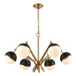 petite chandelier ELK Home Chandelier Chandelier Aged Brass, Black, Gold, White Glass Modern / Contemporary