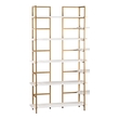 open corner shelving ELK Home Bookcase / Shelf Shelves and Bookcases Gloss White, Gold Transitional