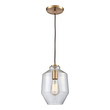 nickel ceiling light fixture ELK Lighting Mini Pendant Satin Brass Modern / Contemporary