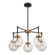mini crystal chandelier for bedroom ELK Lighting Chandelier Matte Black, Antique Gold Modern / Contemporary