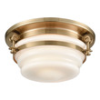 black round flush mount ceiling light ELK Lighting Flush Mount Satin Brass Transitional