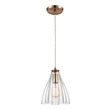 glass brass ceiling light ELK Lighting Mini Pendant Satin Brass Modern / Contemporary