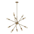 10 light chandelier ELK Lighting Chandelier Satin Brass Modern / Contemporary