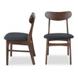 white dining table chairs Edloe Finch Dining Chair Dining Room Chairs Fabric color: Dark grey  Midcentury