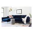 mid century modern velvet couch Edloe Finch Sectional Sofa Sofas and Loveseat Fabric color: Navy blue velvet Contemporary