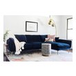 sofa with chaise on both ends Edloe Finch Sectional Sofa Sofas and Loveseat Fabric color: Navy blue velvet Contemporary