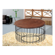 small black glass coffee table Fine Mod Imports coffee table Coffee Tables Walnut Contemporary/Modern