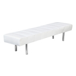 white velvet tufted ottoman Fine Mod Imports bench Ottomans and Benches White Contemporary/Modern