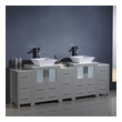 Bathroom Vanities Fresca Bari Gray FCB62-72GR-CWH-V 817386029231 Double Sink Vanities 70-90 Gray Cabinets Only 25 