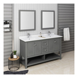 72 inch bathroom vanity without top Fresca Gray Wood Veneer