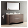 60 inch double sink vanity with top Fresca Gray Oak Modern