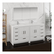 modern white oak bathroom vanity Fresca Glossy White