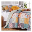 Quilts-Bedspreads and Coverlet Greenland Home Fashions Carlie 100% cotton face; 100% ultra-s Calico GL-2010CMST 636047423207 Quilt Set Aqua Blue navy teal turquiose Full DoubleKing Twin XL Twin Cotton Microfiber Polyester 