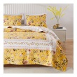 gray bedspread full Greenland Home Fashions Quilt Set Yellow