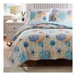 Quilts-Bedspreads and Coverlet Greenland Home Fashions Montego 100% Microfiber face and back; Aqua GL-2012AMSK 636047424525 Quilt Set Aqua Blue navy teal turquiose Full DoubleKing Queen Twin Microfiber Polyester Quilt & 
