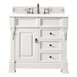 Bathroom Vanities James Martin Brookfield Yellow Poplar Plywood Panels Bright White Bright White 147-V36-BW-3WZ 840108952562 Vanity Single Sink Vanities 30-40 Transitional White With Top and Sink 