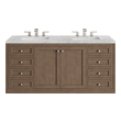 Bathroom Vanities James Martin Chicago Parawood Plywood Black Walnu Whitewashed Walnut Whitewashed Walnut 305-V60D-WWW-3EJP 846871081447 Vanity Double Sink Vanities 50-70 Modern Light Brown Wall Mount Vanities With Top and Sink 