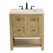 double sink vanity with top James Martin Vanity Light Natural Oak Modern Farmhouse, Transitional