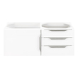 two vanities with cabinet in between James Martin Cabinet Glossy White Modern