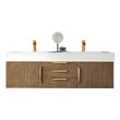 60 inch double sink vanity with top James Martin Vanity Latte Oak Modern