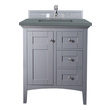 Bathroom Vanities James Martin Palisades Yellow Poplar Plywood Panels Silver Gray Silver Gray 527-V30-SL-3CBL 840108940187 Vanity Single Sink Vanities Under 30 Transitional Gray With Top and Sink 