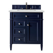 Bathroom Vanities James Martin Brittany Yellow Poplar Plywood Panels Victory Blue Victory Blue 650-V30-VBL-3ENC 840108940613 Vanity Single Sink Vanities Under 30 Transitional Blue With Top and Sink 