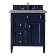 Bathroom Vanities James Martin Brittany Yellow Poplar Plywood Panels Victory Blue Victory Blue 650-V30-VBL-3GEX 846871093358 Vanity Single Sink Vanities Under 30 Transitional Blue With Top and Sink 