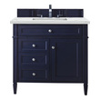 Bathroom Vanities James Martin Brittany Yellow Poplar Plywood Panels Victory Blue Victory Blue 650-V36-VBL-3ENC 840108940750 Vanity Single Sink Vanities 30-40 Transitional Blue With Top and Sink 