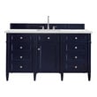 Bathroom Vanities James Martin Brittany Yellow Poplar Plywood Panels Victory Blue Victory Blue 650-V60S-VBL-3ENC 840108941139 Vanity Single Sink Vanities 50-70 Transitional Blue With Top and Sink 