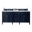 Bathroom Vanities James Martin Brittany Yellow Poplar Plywood Panels Victory Blue Victory Blue 650-V72-VBL-3WZ 840108953910 Vanity Double Sink Vanities 70-90 Transitional Blue With Top and Sink 