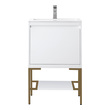 30 in bathroom vanity with drawers James Martin Vanity Glossy White Transitional