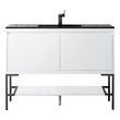 bathroom double basin cabinets James Martin Vanity Glossy White Transitional