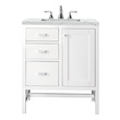 Bathroom Vanities James Martin Addison Yellow Poplar Solids Plywood Glossy White Glossy White E444-V30-GW-3ENC 840108942273 Vanity Single Sink Vanities Under 30 Traditional White With Top and Sink 