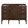 James Martin Bathroom Vanities, Single Sink Vanities, 40-50, Traditional, Dark Brown, Optional Top, Mid-Century Acacia, Traditional, Transitional, Parawood, Yellow Poplar Solids, Plywood Panels and MDF, Mango Veneers, Cabinet, 846871099558, E444-V48-